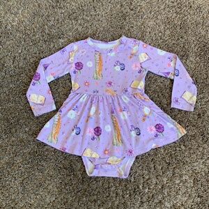 Little Crowns Capes Rapunzel Bamboo Romper Dress Baby Girl 18-24m Sm.Flaw
